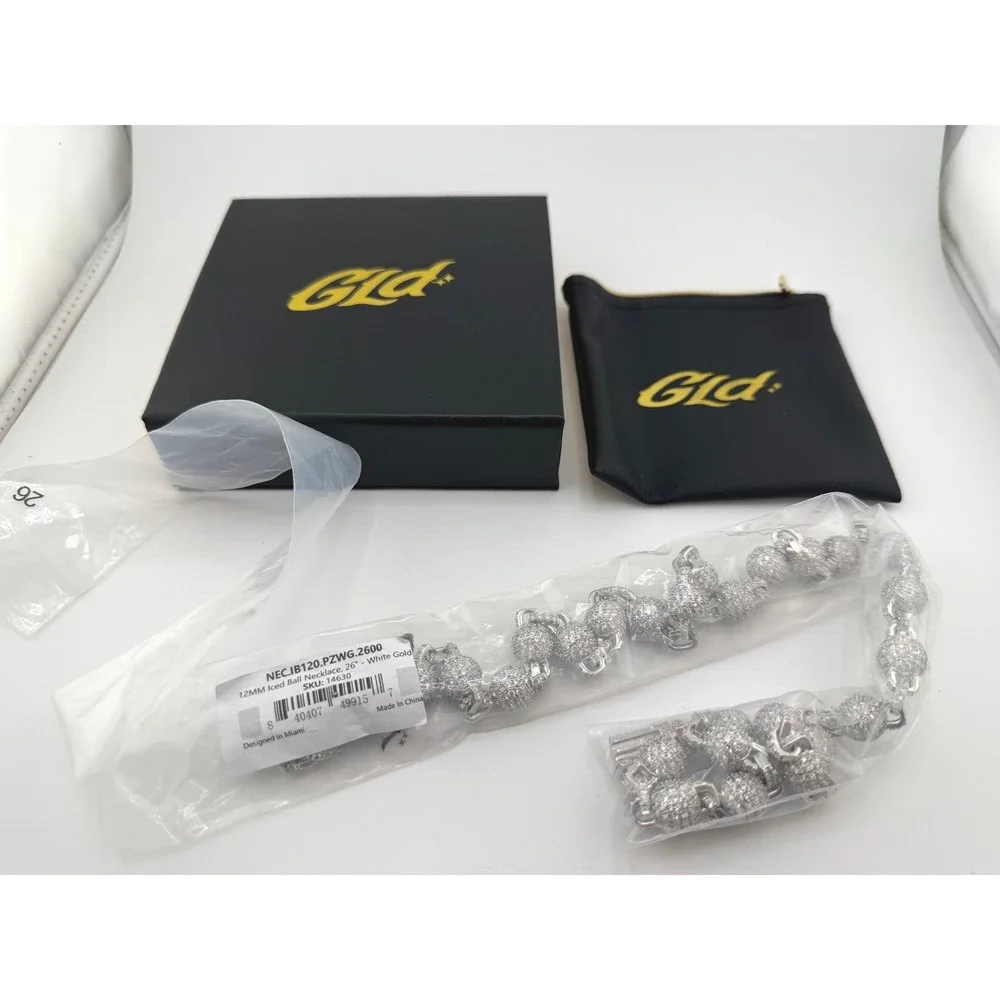 GLD Shop 12MM Iced Ball Necklace 26
